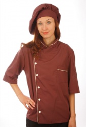 Куртка шеф-повара (диагональ) коричневая (Размер 48)