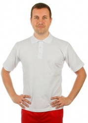 Футболка-поло мужская белая с коротким рукавом (Размер 50, цвет белый)