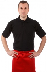 Футболка-поло мужская черная с коротким рукавом (Размер 48)