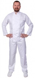 Куртка шеф-повара мужская длинный рукав спинка сетка белая [00013] (Размер 52)