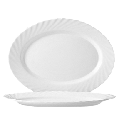 Блюдо овальное «Трианон», стекло, H=2,L=35,B=26см, 
белый Франция, Trianon
