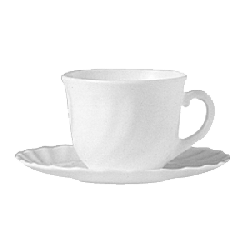 Чашка чайная «Трианон», стекло, 250мл, D=90,H=75,
L=110мм, белый Франция, Trianon