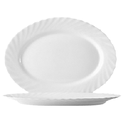 Блюдо овальное «Трианон», стекло, H=2,L=29,B=22см, 
белый Франция, Trianon