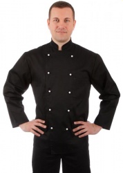 Куртка шеф-повара черная мужская с длинным рукавом [00001] (Размер 46)