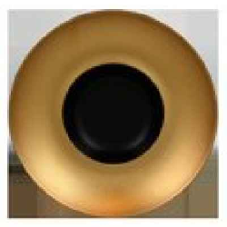 MFFDGD26GB Тарелка круглая,"Gourmet",борт- цвет золотой d=26 см., глубокая, фарфор, Metalfusion