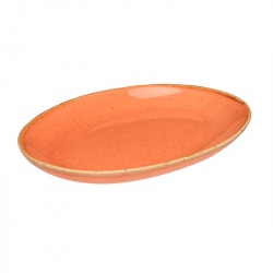 Тарелка 18 см овальная фарфор цвет оранжевый [112118]