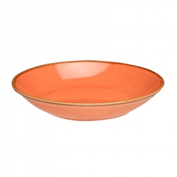 Тарелка глубокая 26 см фарфор цвет оранжевый