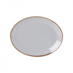 Тарелка 30 см овальная фарфор цвет серый [112131]
