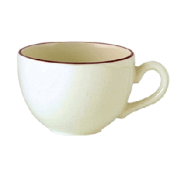 Чашка чайная «Кларет»; фарфор; 340мл; D=100, H=70, L=128мм; бежев., бордо