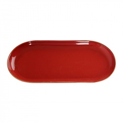 Блюдо овальное 30 см фарфор цвет красный [118130]