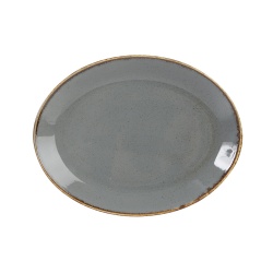 Тарелка овальная «Porland» 300 мм темно-серая