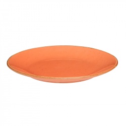 Тарелка плоская 24 см фарфор цвет оранжевый [187624]