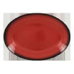 LENNOP36RD Тарелка овал. 36x27 см., плоская, фарфор,цвет красный, Lea