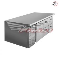 Среднетемпературный холодильный стол под тепловое оборудование СХС-700- 0/6, 6 ящиков, борт