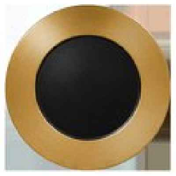 MFEVFP33GB Тарелка круглая,борт цвет золотой d=33 см см., плоская, фарфор, Metalfusion
