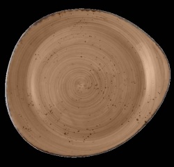 Тарелка асимметричная, 31х28 см, коричневая
