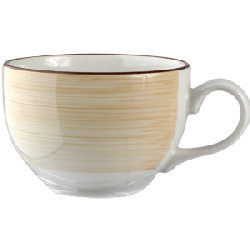 Чашка чайная «Чино»; фарфор; 340мл; D=100, H=70, L=128мм; белый, бежев.