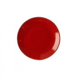 Тарелка плоская 24 см фарфор цвет красный [187624]