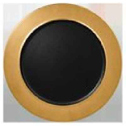MFNOFP32GB Тарелка круглая,борт цвет золотой d=32 см., плоская c бортиком, фарфор, Metalfusion