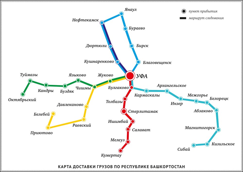 Карта доставки по республике Башкортостан